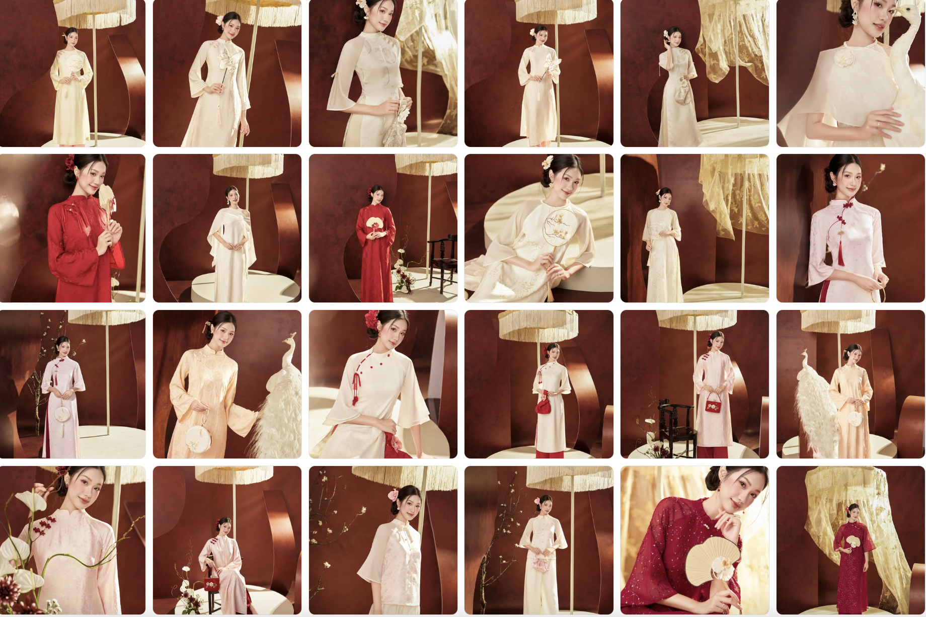 Do&atilde;n Hải My chụp tới 25 bộ &aacute;o d&agrave;i tết, xinh đẹp nết na nhưng vẫn bị netizen ch&ecirc; 