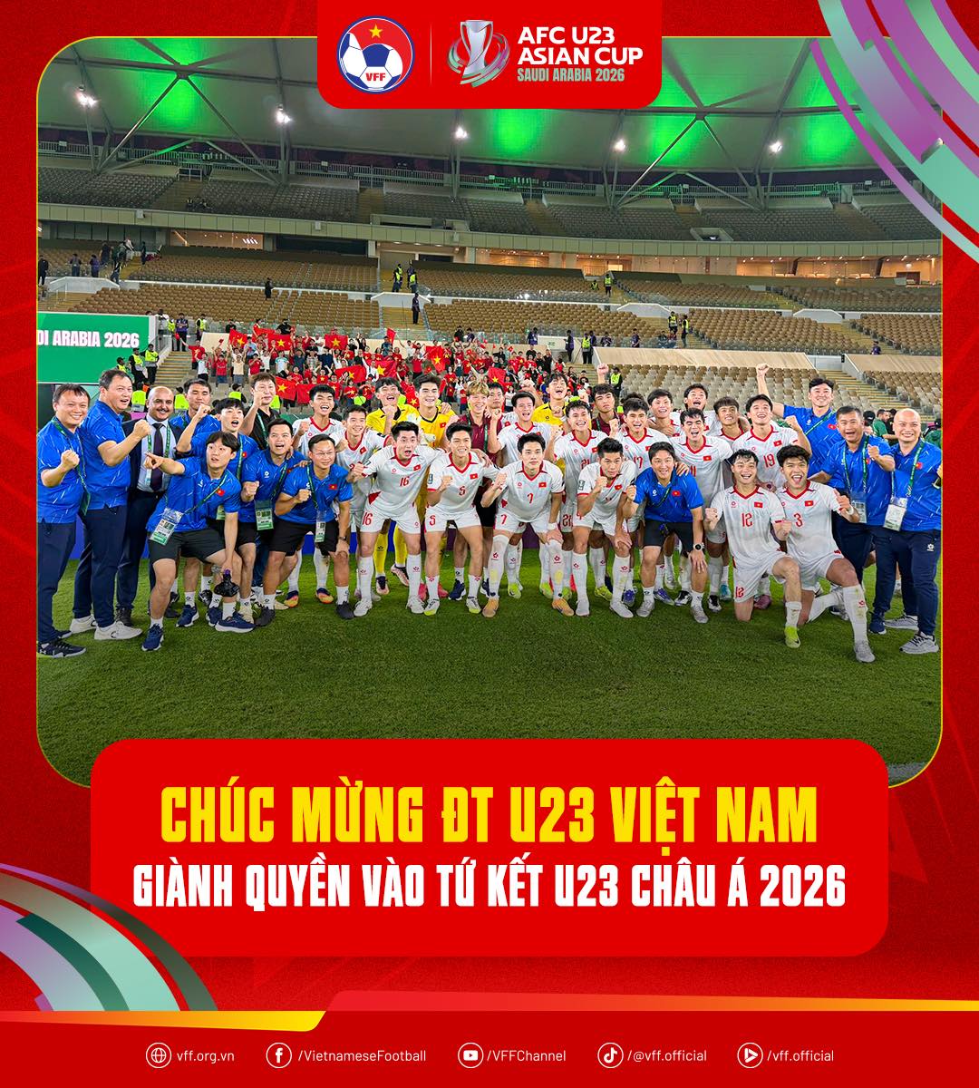 Lần đầu tiên trong lịch sử: U23 Việt Nam toàn thắng 3 trận, loại luôn đội chủ nhà, tạo kỉ lục vô tiền khoáng hậu- Ảnh 1. Lần đầu tiên trong lịch sử: U23 Việt Nam toàn thắng 3 trận, loại luôn đội chủ nhà, tạo kỉ lục vô tiền khoáng hậu- Ảnh 1.