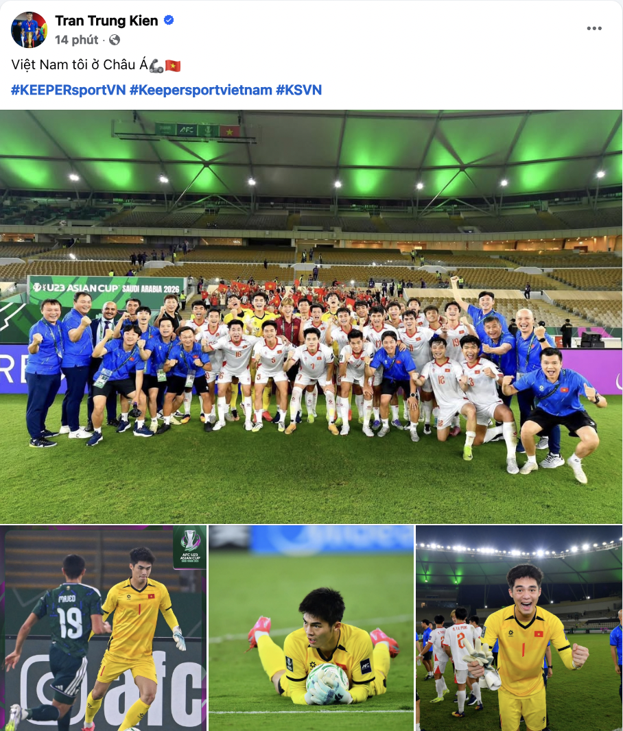 Bài đăng đầu tiên của thủ môn hotboy Trần Trung Kiên sau chiến thắng lịch sử: Bài đăng đầu tiên của thủ môn hotboy Trần Trung Kiên sau chiến thắng lịch sử: