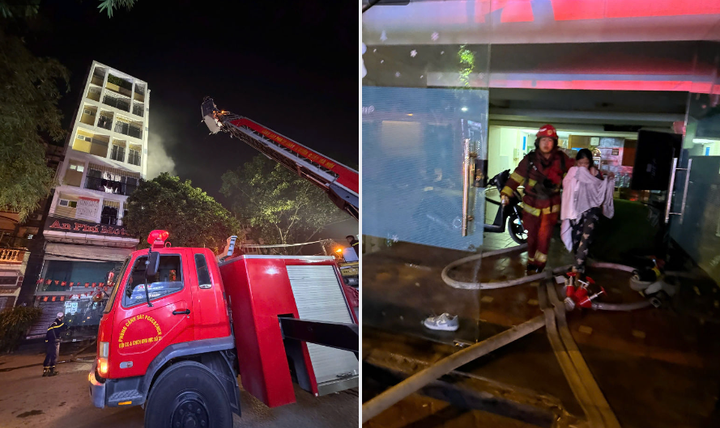 Tạm giữ nghi phạm đốt nh&agrave; nghỉ ở H&agrave; Nội, cảnh s&aacute;t giải cứu 7 người- Ảnh 1.