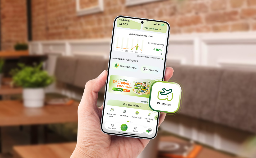 Người dùng VCB Digibank hưởng lợi lớn với loạt ưu đãi khi đặt vé tàu, xe và máy bay dịp Tết- Ảnh 2. Người dùng VCB Digibank hưởng lợi lớn với loạt ưu đãi khi đặt vé tàu, xe và máy bay dịp Tết- Ảnh 2.