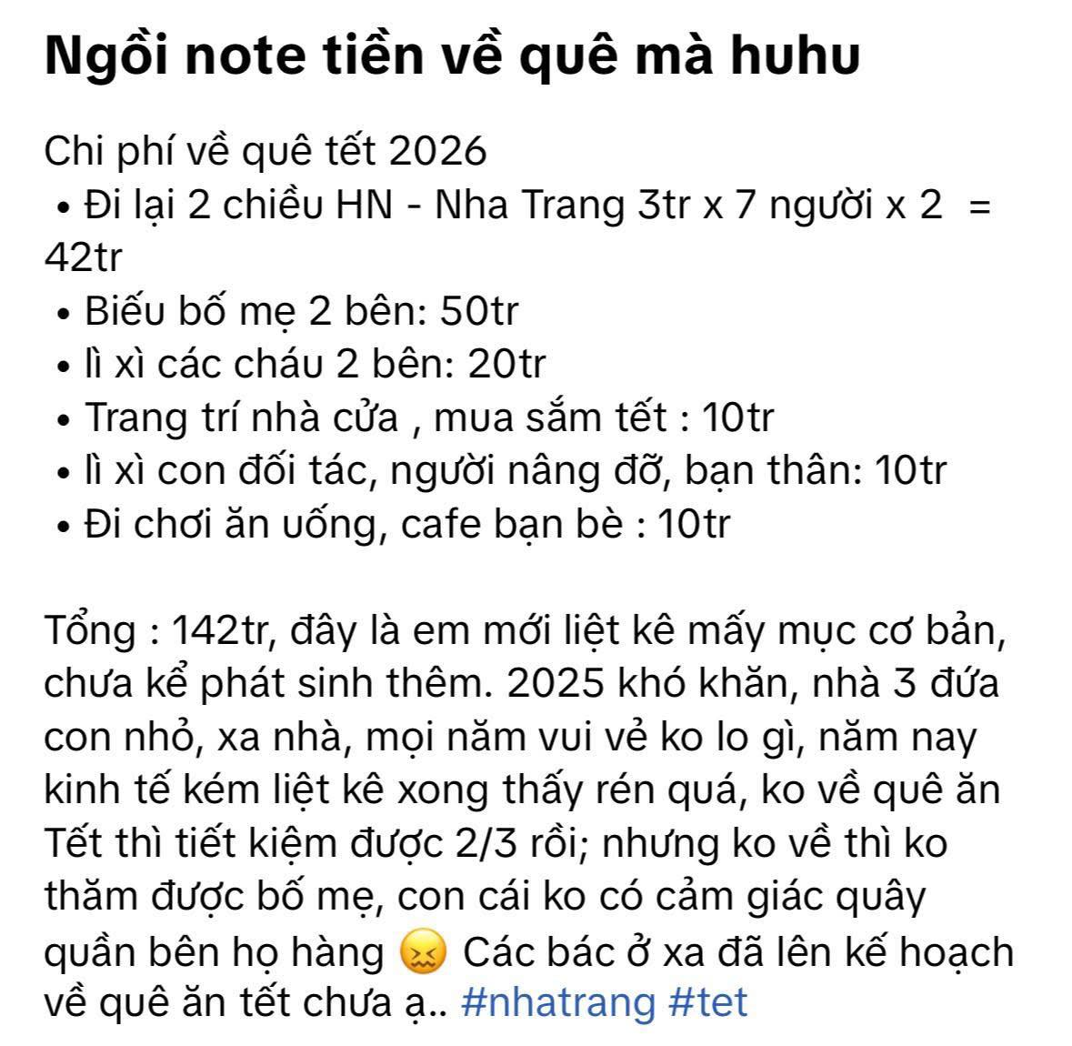 Xem c&aacute;c gia đ&igrave;nh dự tr&ugrave; ti&ecirc;u Tết m&agrave; "to&aacute;t mồ h&ocirc;i", c&oacute; nh&agrave; mới tạm t&iacute;nh đ&atilde; l&ecirc;n đến 142 triệu, thấy m&agrave; đau tim d&ugrave;m- Ảnh 2.