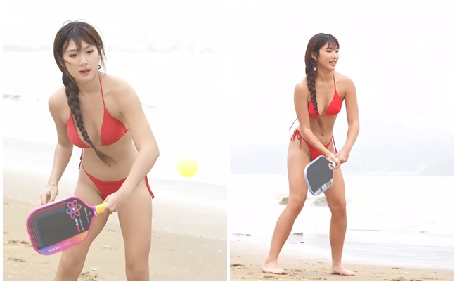 Mặc bikini chơi pickleball tr&ecirc;n b&atilde;i biển bị chỉ tr&iacute;ch gay gắt, c&ocirc; g&aacute;i l&ecirc;n tiếng- Ảnh 1.
