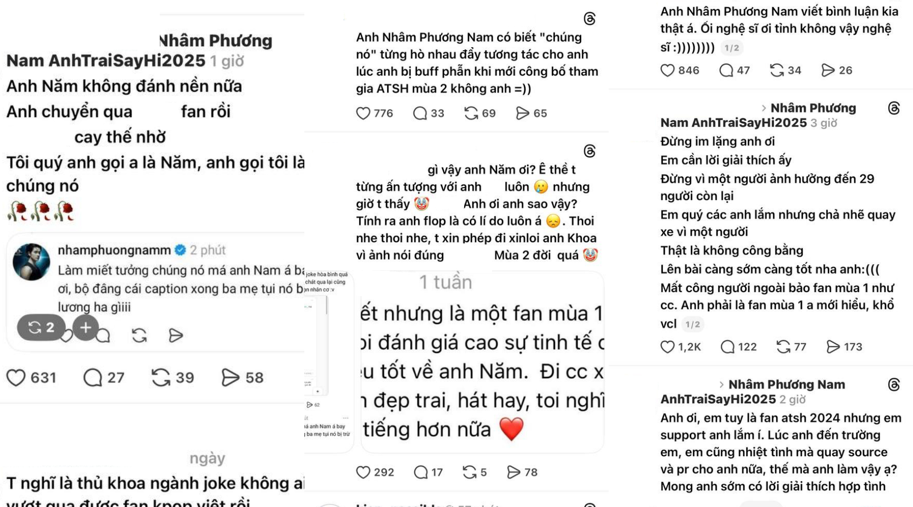 Sao nam Vbiz bị b&oacute;c comment gọi fan l&agrave; &ldquo;ch&uacute;ng n&oacute;&rdquo;, cả Threads như &ldquo;nổi đi&ecirc;n&rdquo;- Ảnh 2.