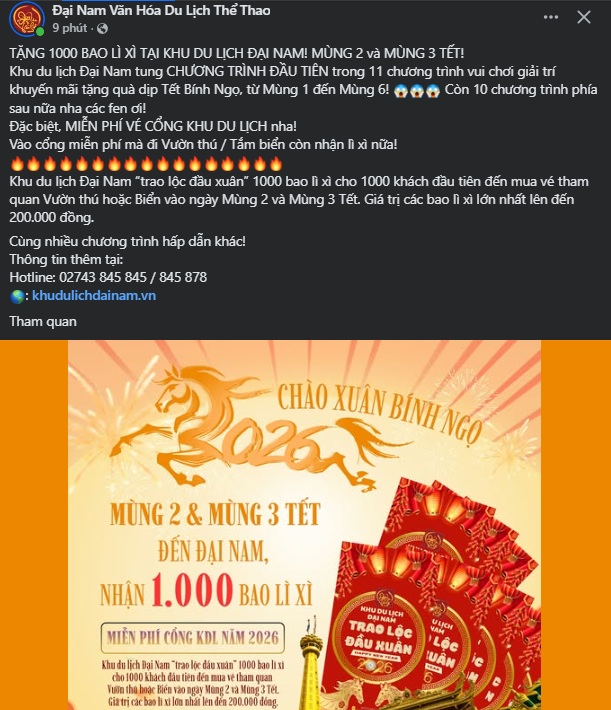 Khu du lịch Đại Nam của vợ chồng b&agrave; Nguyễn Phương Hằng g&acirc;y ch&uacute; &yacute;- Ảnh 2.