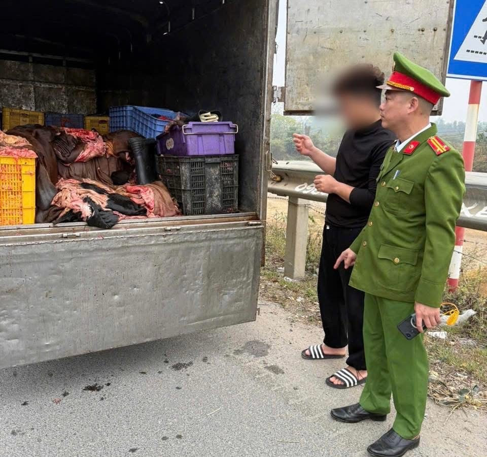 Ph&aacute;t hiện xe tải chở 1,2 tấn mỡ v&agrave; da tr&acirc;u kh&ocirc;ng chứng nhận kiểm dịch- Ảnh 1.