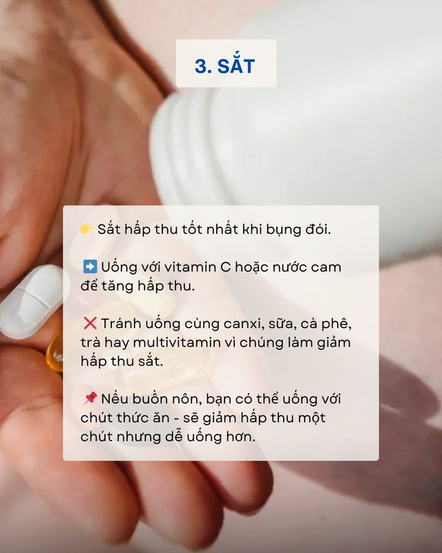Uống vitamin cả năm trời vẫn kh&ocirc;ng hiệu quả - c&oacute; thể bạn đ&atilde; uống sai: Thời gian tốt nhất trong ng&agrave;y để d&ugrave;ng từng loại vitamin- Ảnh 3.