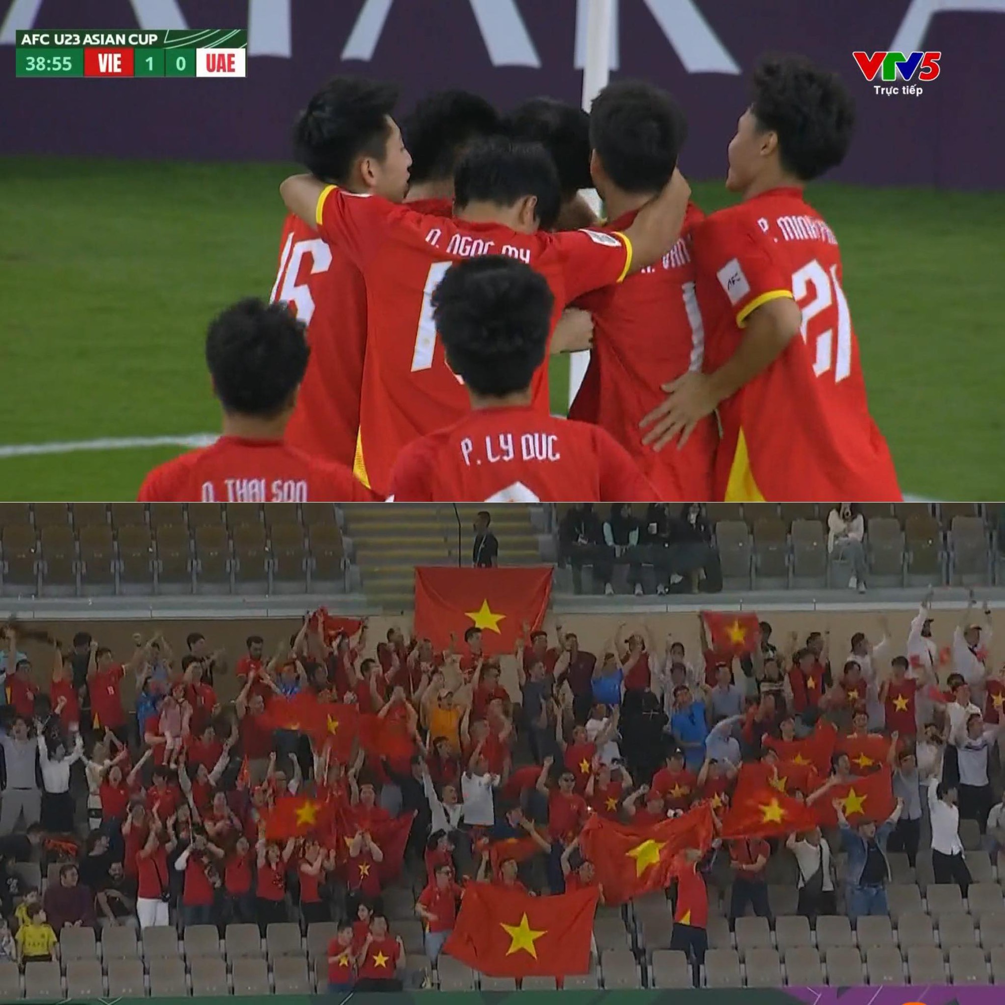 B&ugrave;ng nổ cảm x&uacute;c: Đ&igrave;nh Bắc t&aacute;i hiện c&uacute; đ&aacute;nh đầu ngược tuyệt phẩm của C&ocirc;ng Vinh, gi&uacute;p U23 Việt Nam dẫn trước U23 UAE- Ảnh 2.