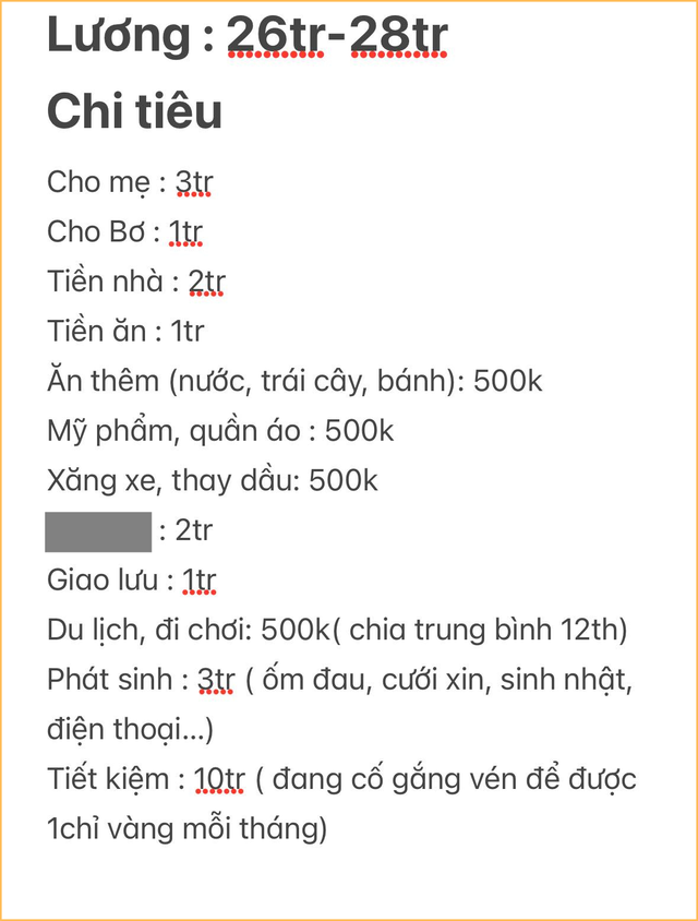 Bảng chi ti&ecirc;u BẤT ỔN của c&ocirc; g&aacute;i ở H&agrave; Nội: Lương 28 triệu, ăn 1 triệu, cố mua 1 chỉ v&agrave;ng- Ảnh 1.