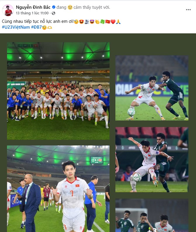 Facebook U23 Việt Nam nổ tung sau chiến thắng vỡ &ograve;a cảm x&uacute;c: Đ&igrave;nh Bắc, Trung Ki&ecirc;n hot cỡ n&agrave;y- Ảnh 2.