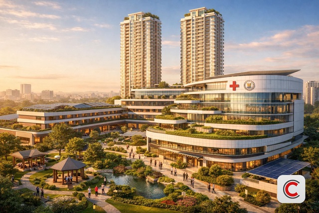 H&agrave; Nội khởi c&ocirc;ng khu phức hợp y tế 16.000 tỷ đồng: Bệnh viện th&ocirc;ng minh v&agrave; 1.100 căn hộ cho người cao tuổi- Ảnh 1.