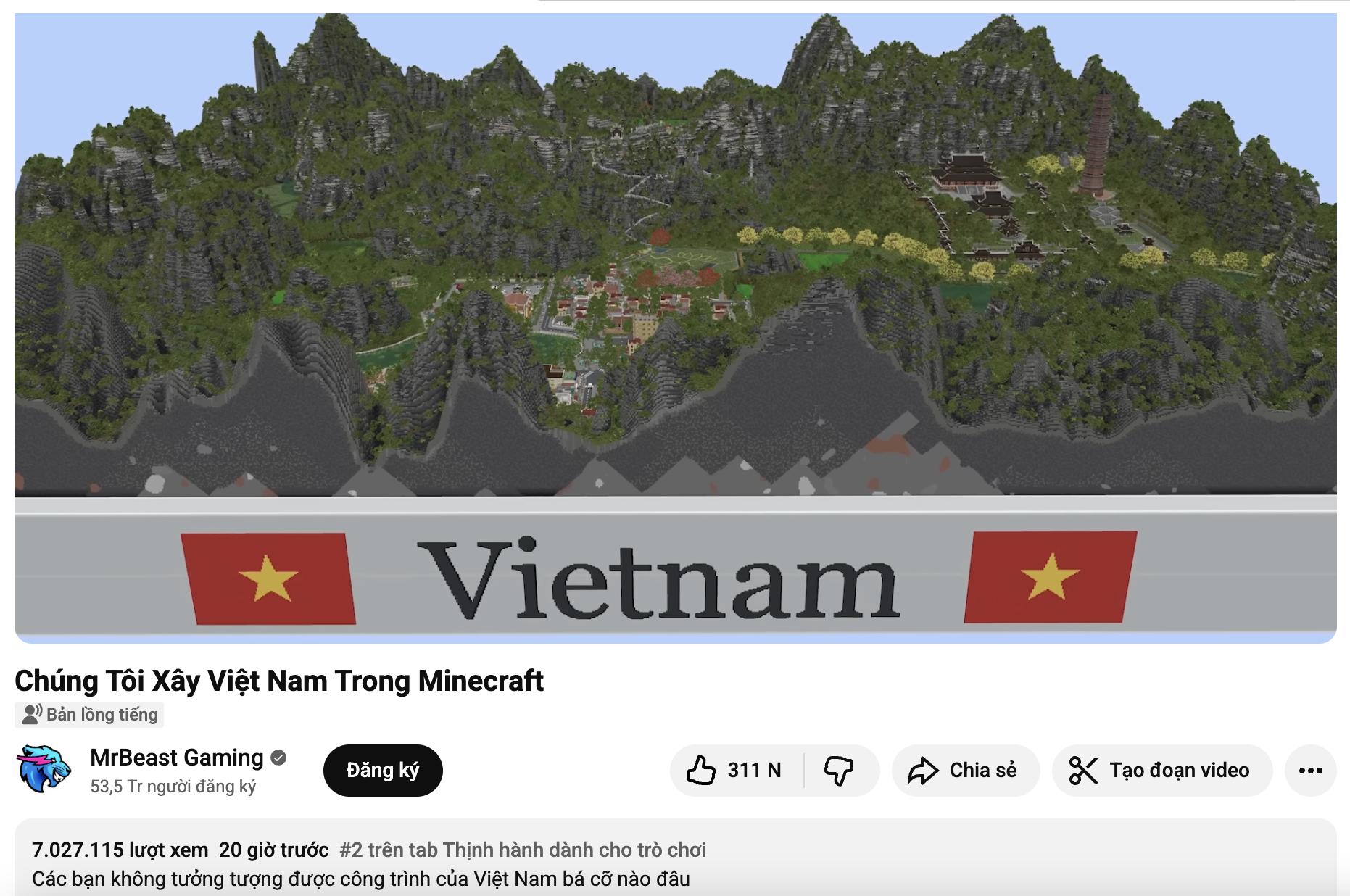 Mang ch&ugrave;a B&aacute;i Đ&iacute;nh, Ninh B&igrave;nh v&agrave;o game, c&aacute;c thanh ni&ecirc;n Việt Nam v&ocirc; địch thế giới ở k&ecirc;nh của MrBeast!- Ảnh 6.