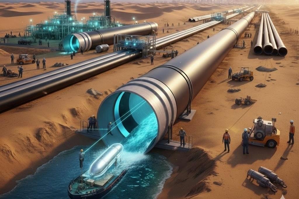 Si&ecirc;u kỳ t&iacute;ch gọi t&ecirc;n quốc gia n&agrave;y: Bơm h&agrave;ng tỷ l&iacute;t nước biển, x&acirc;y "d&ograve;ng s&ocirc;ng th&eacute;p" giữa l&ograve;ng sa mạc để giải cứu cơn kh&aacute;t của 37 triệu người- Ảnh 1.