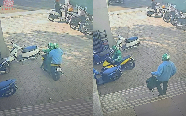 H&eacute; lộ đặc điểm nhận dạng 2 kẻ cướp 1,8 tỷ đồng tại ng&acirc;n h&agrave;ng: Đội mũ Grab, chạy Exciter, một giọng Bắc - một giọng Nam- Ảnh 1.