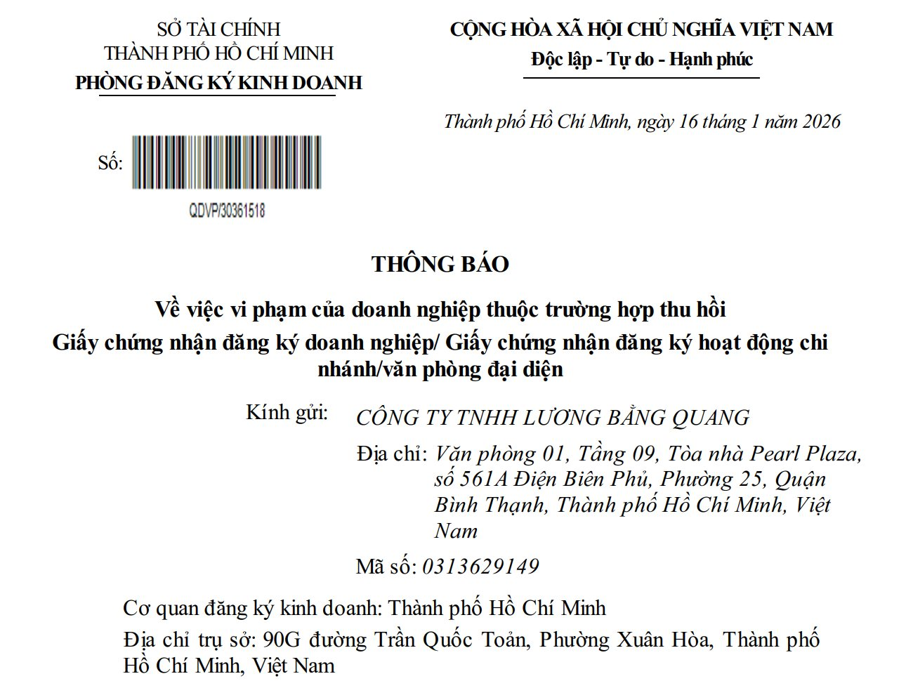 C&ocirc;ng ty của Lương Bằng Quang sắp bị thu hồi giấy ph&eacute;p- Ảnh 2.