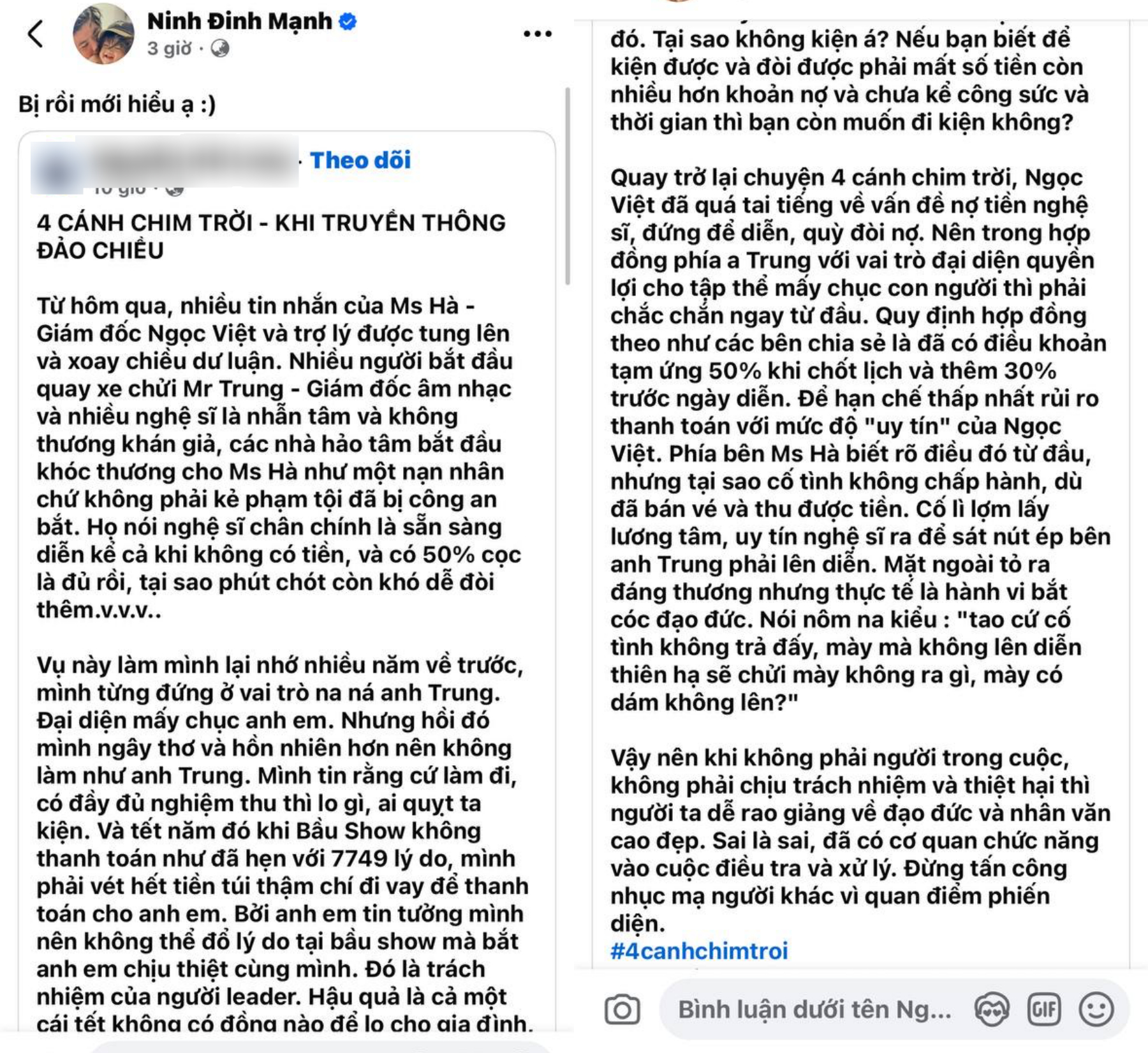 Show Về Đây Bốn Cánh Chim Trời bị huỷ đột ngột: “Đừng đòi hỏi nghệ sĩ phải ‘cống hiến’ trong sự bất công”- Ảnh 5.