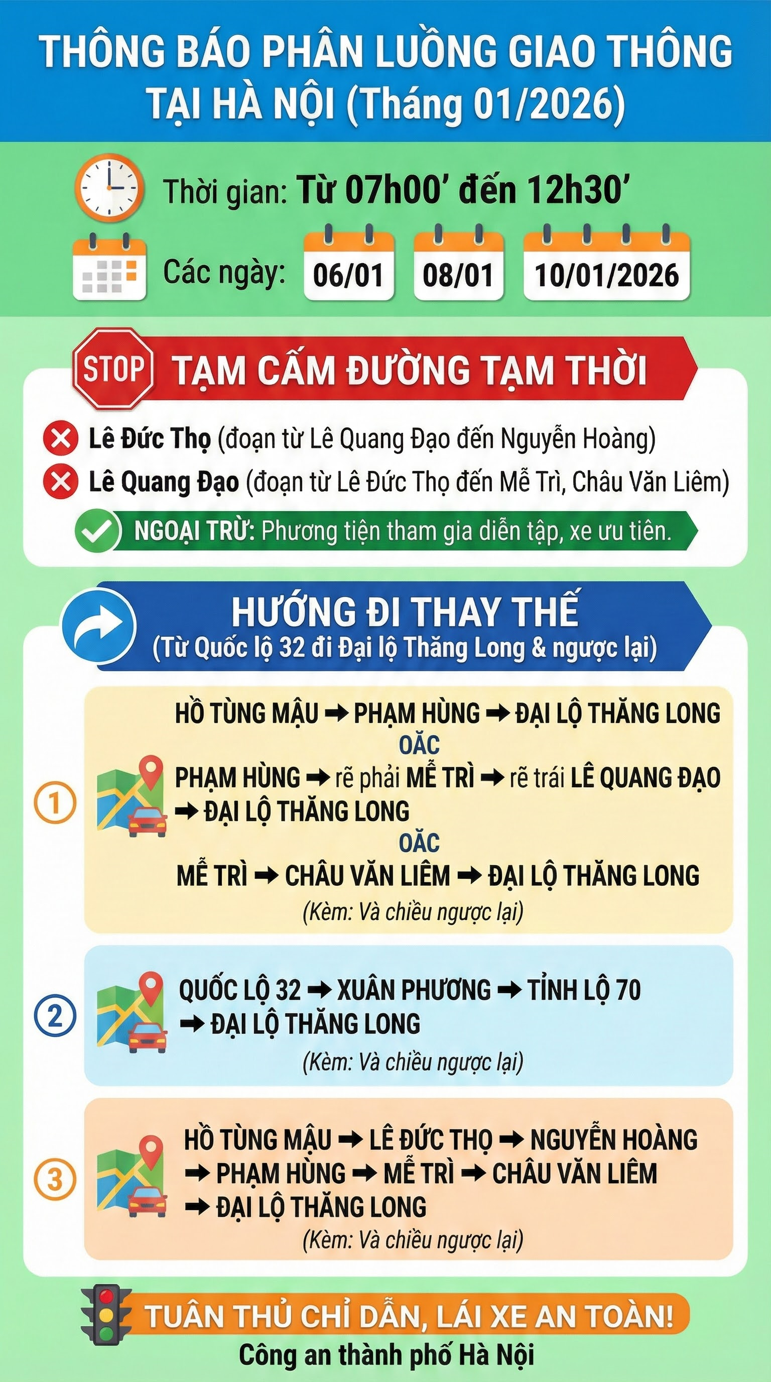 Hà Nội: Người tham gia giao thông ở khu vực này đặc biệt chú ý trong các ngày 6,8 và 10/1- Ảnh 1. Hà Nội: Người tham gia giao thông ở khu vực này đặc biệt chú ý trong các ngày 6,8 và 10/1- Ảnh 1.