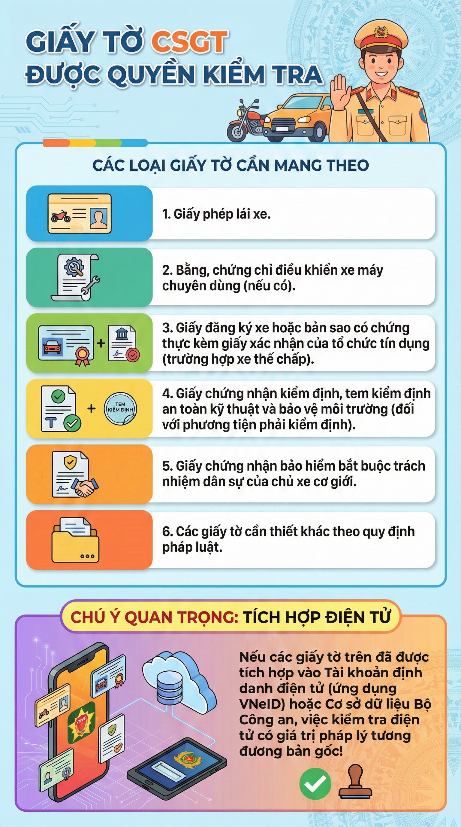 Ch&uacute; &yacute;: Những giấy tờ CSGT được quyền kiểm tra v&agrave; quy tr&igrave;nh dừng xe theo quy định mới nhất- Ảnh 1.