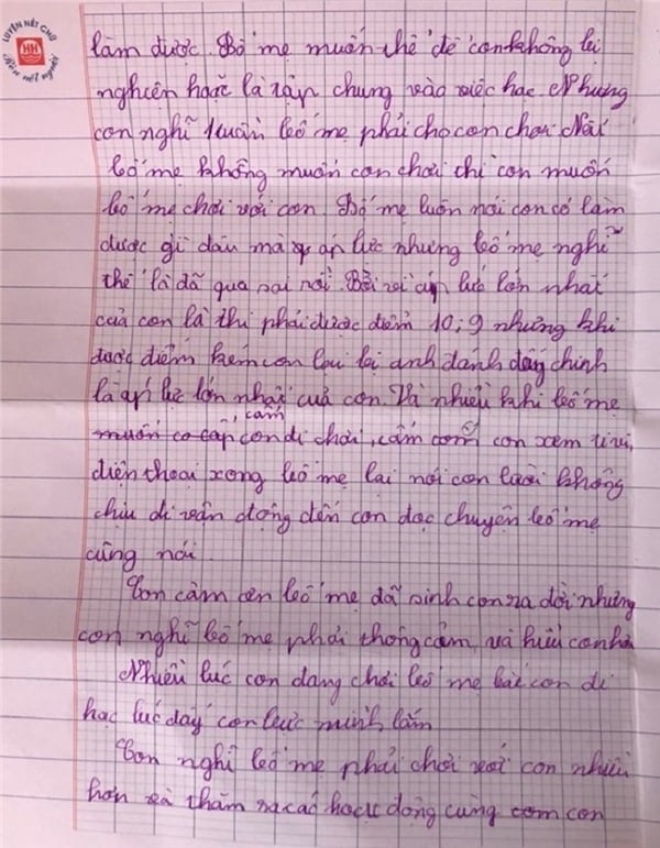 Bức thư cậu b&eacute; ở H&agrave; Nội khiến nhiều người giật m&igrave;nh: "Bố mẹ nghĩ thế l&agrave; qu&aacute; sai rồi... đấy ch&iacute;nh l&agrave; &aacute;p lực lớn nhất của con"- Ảnh 2.