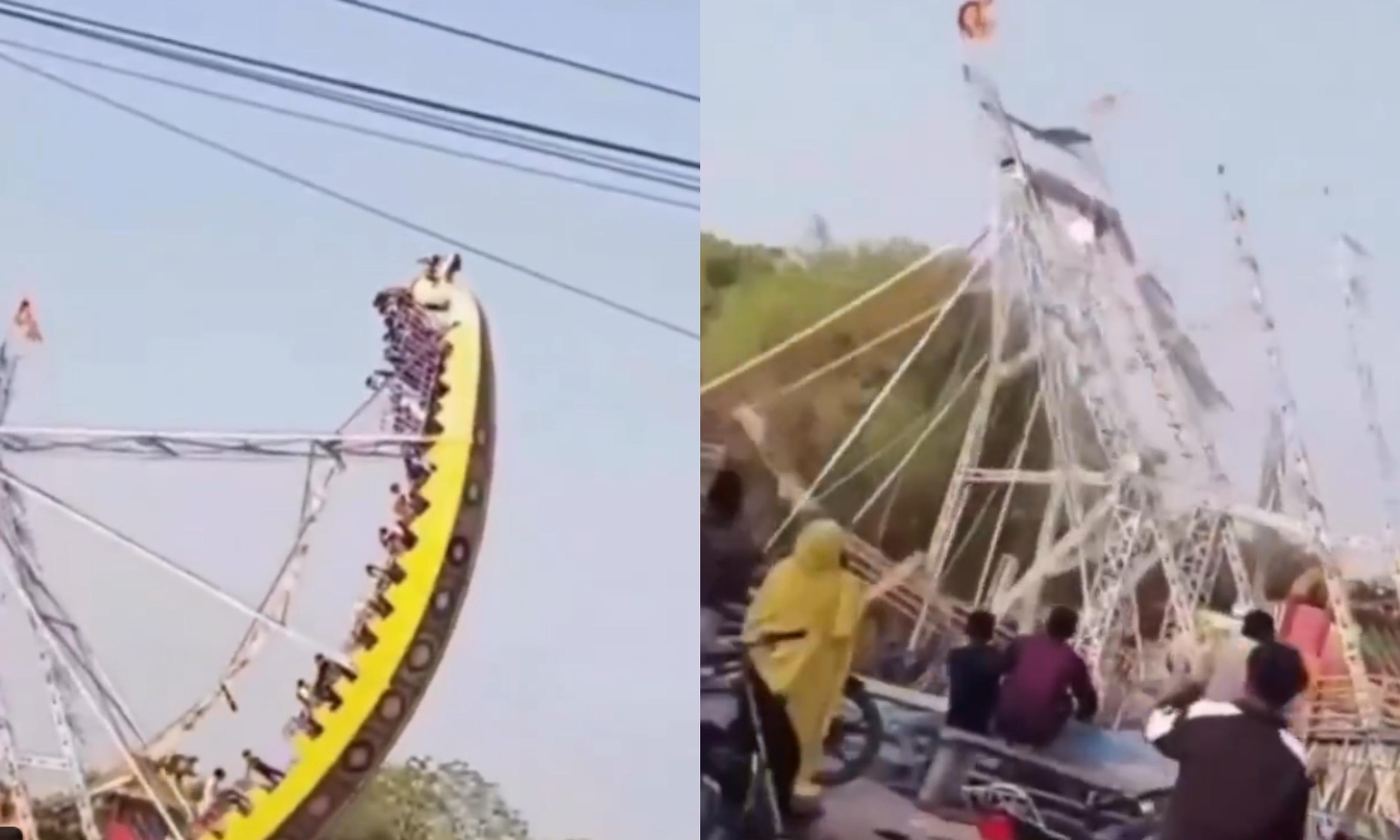 Sập đu quay khổng lồ ở hội chợ, 14 học sinh bị thương- Ảnh 1.