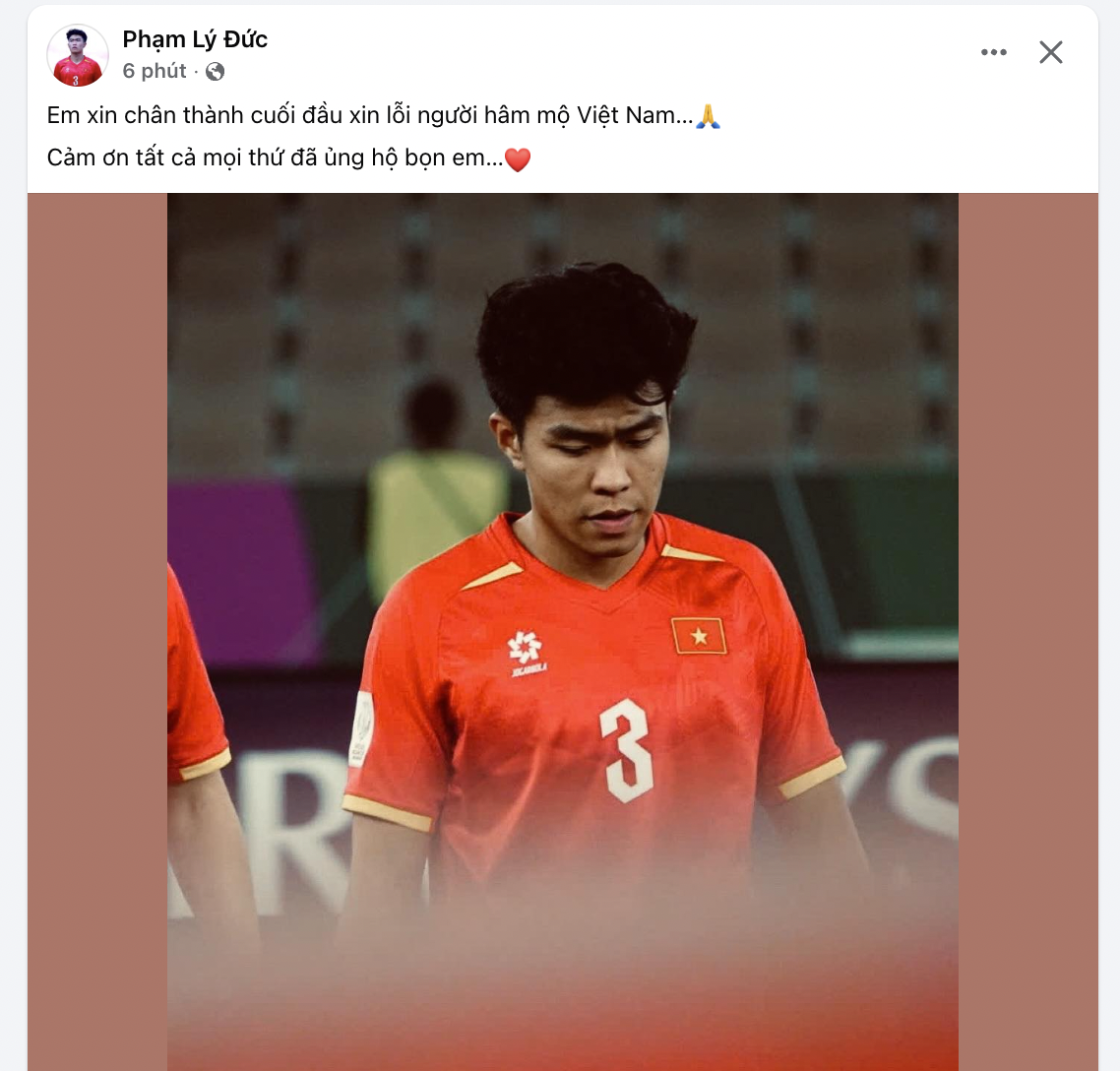 U23 Việt Nam đồng loạt xin lỗi: C&ugrave;ng nhau chiến thắng, c&ugrave;ng nhau thất bại- Ảnh 2.