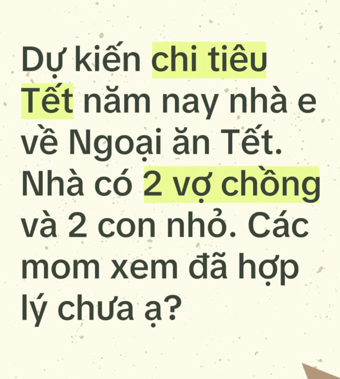 Gia đ&igrave;nh 4 người dự tr&ugrave; ti&ecirc;u Tết 20 triệu: Biếu nh&agrave; nội 10 triệu, nh&agrave; ngoại 1 triệu l&agrave;m dậy s&oacute;ng MXH- Ảnh 1.