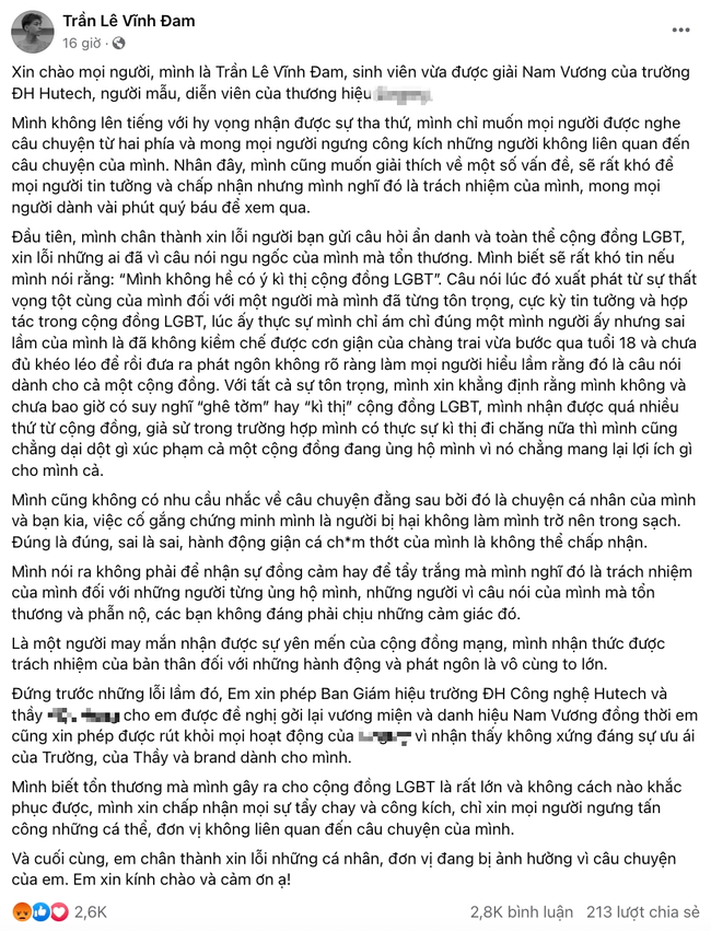 Nam ch&iacute;nh g&acirc;y tranh c&atilde;i nhất phim Trấn Th&agrave;nh l&ecirc;n tiếng về scandal vạ miệng- Ảnh 2.