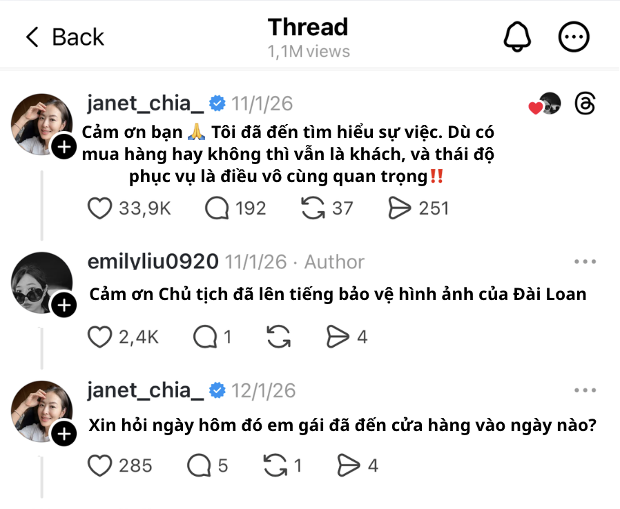 Onitsuka Tiger Đ&agrave;i Loan (Trung Quốc) bị tố xem thường kh&aacute;ch Việt, chủ tịch to&agrave; nh&agrave; Taipei 101 phải đ&iacute;ch th&acirc;n xử l&yacute;- Ảnh 4.