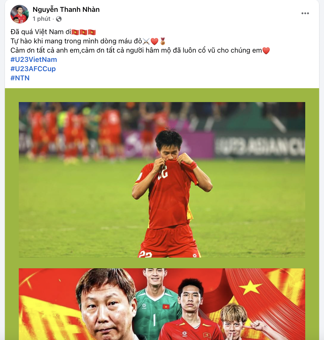 "Đ&atilde; qu&aacute; Việt Nam ơi": U23 Việt Nam ăn mừng rộn r&agrave;ng MXH sau khi gi&agrave;nh HCĐ U23 ch&acirc;u &Aacute;- Ảnh 3.