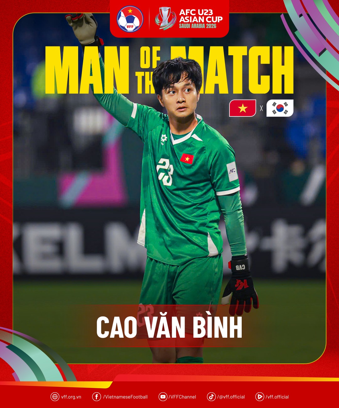 Thủ m&ocirc;n Cao Văn B&igrave;nh được AFC b&igrave;nh chọn xuất sắc nhất!- Ảnh 2.