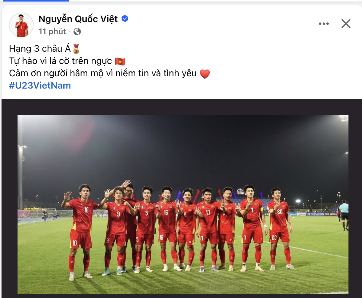 T&acirc;m thư của U23 Việt Nam sau h&agrave;nh tr&igrave;nh cảm x&uacute;c gi&agrave;nh HCĐ U23 ch&acirc;u &Aacute; 2026- Ảnh 1.