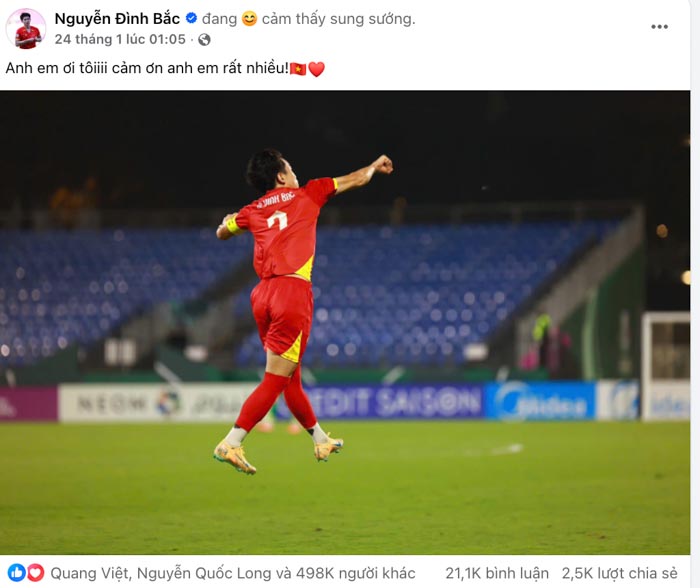 Cho&aacute;ng thật sự: Đ&igrave;nh Bắc tăng follow gấp 16 lần chỉ sau một kỳ U23 ch&acirc;u &Aacute;, bước v&agrave;o h&agrave;ng ngũ sao b&oacute;ng đ&aacute; được triệu người theo đuổi- Ảnh 3.