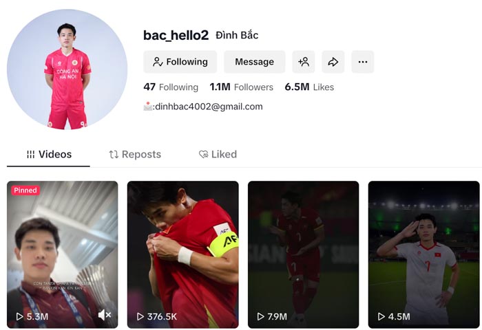 Cho&aacute;ng thật sự: Đ&igrave;nh Bắc tăng follow gấp 16 lần chỉ sau một kỳ U23 ch&acirc;u &Aacute;, bước v&agrave;o h&agrave;ng ngũ sao b&oacute;ng đ&aacute; được triệu người theo đuổi- Ảnh 4.