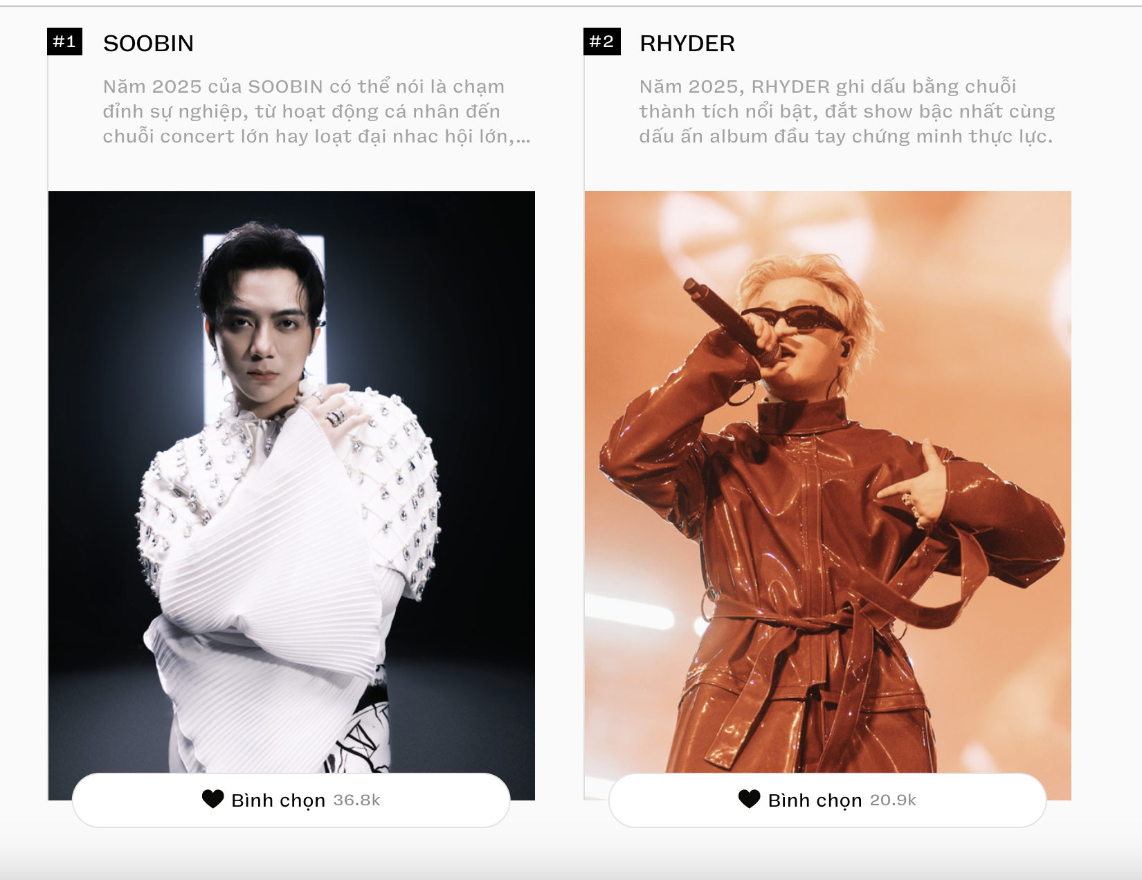 WeChoice Awards 2025 mở b&igrave;nh chọn hạng mục Giải tr&iacute;: M&agrave;n chạm tr&aacute;n &ldquo;đỉnh n&oacute;c&rdquo; của d&agrave;n sao Vbiz, hit quốc d&acirc;n so k&egrave; từng vote- Ảnh 3.