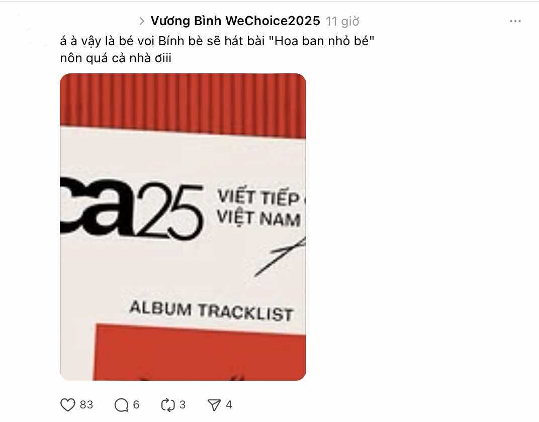 H&eacute; lộ tracklist album WeChoice Awards 2025: Loạt tổ hợp đỉnh cao, d&acirc;n mạng thay nhau &ldquo;manifest&rdquo;- Ảnh 5.