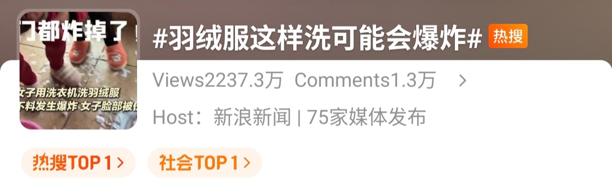 Top 1 hot search: &Aacute;o phao l&ocirc;ng vũ nổ tung trong m&aacute;y giặt, 22 triệu người xem đều hồn v&iacute;a l&ecirc;n m&acirc;y- Ảnh 1.