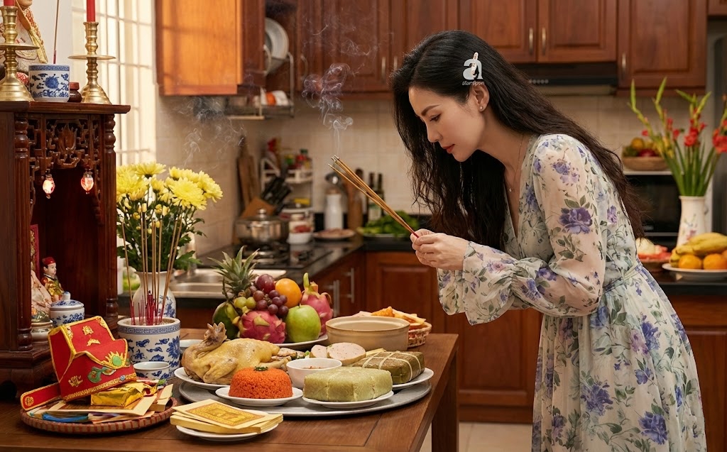 C&uacute;ng &ocirc;ng T&aacute;o ở nh&agrave; thu&ecirc;, ph&ograve;ng trọ: C&oacute; cần lập b&agrave;n thờ hay chỉ cần m&acirc;m cỗ đơn giản?- Ảnh 1.