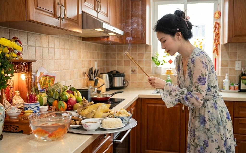 C&uacute;ng &ocirc;ng T&aacute;o ở nh&agrave; thu&ecirc;, ph&ograve;ng trọ: C&oacute; cần lập b&agrave;n thờ hay chỉ cần m&acirc;m cỗ đơn giản?- Ảnh 2.