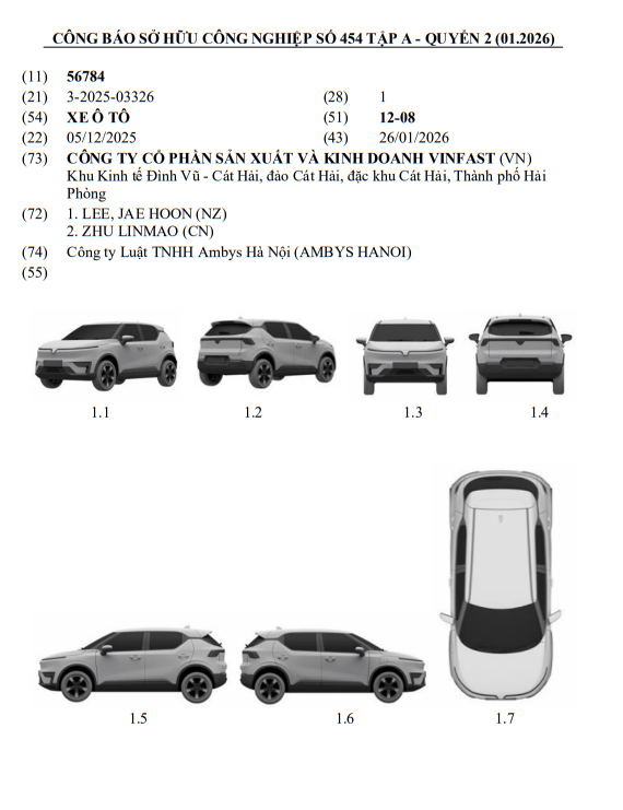 VinFast của tỷ ph&uacute; Phạm Nhật Vượng vừa đăng k&yacute; sở hữu c&ocirc;ng nghiệp mẫu xe mới: Ngoại h&igrave;nh vừa lạ vừa quen, liệu c&oacute; phải bản n&acirc;ng cấp của VF 5?- Ảnh 1.