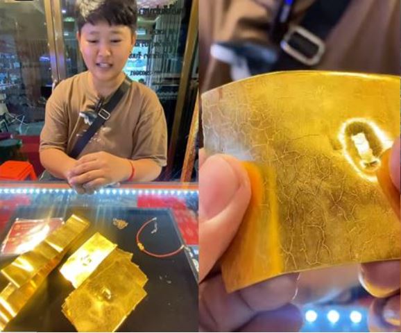 Mang v&agrave;ng được cho đi kiểm tra, người phụ nữ sốc khi b&aacute;n được 1,2 tỷ đồng- Ảnh 1.