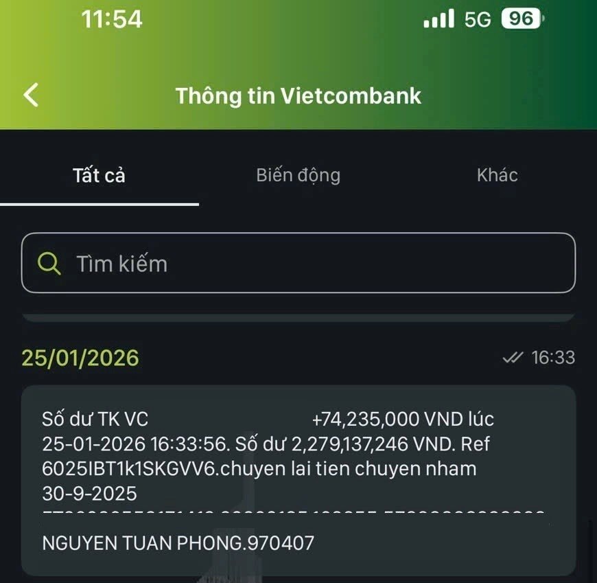 Nữ kế to&aacute;n chuyển nhầm 74 triệu đồng v&agrave;o t&agrave;i khoản Techcombank của người đ&agrave;n &ocirc;ng SN 1988 nhưng kh&ocirc;ng li&ecirc;n lạc được chủ t&agrave;i khoản: C&ocirc;ng an lập tức x&aacute;c minh- Ảnh 2.
