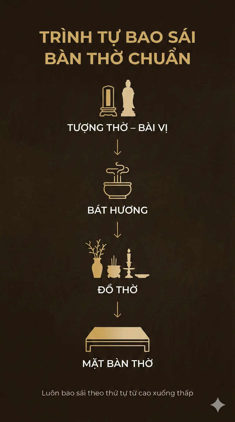 Bao sái bàn thờ đúng cách đón tài lộc: Chuyên gia hướng dẫn trình tự lau, không lau bát hương đầu tiên- Ảnh 4. Bao sái bàn thờ đúng cách đón tài lộc: Chuyên gia hướng dẫn trình tự lau, không lau bát hương đầu tiên- Ảnh 4.