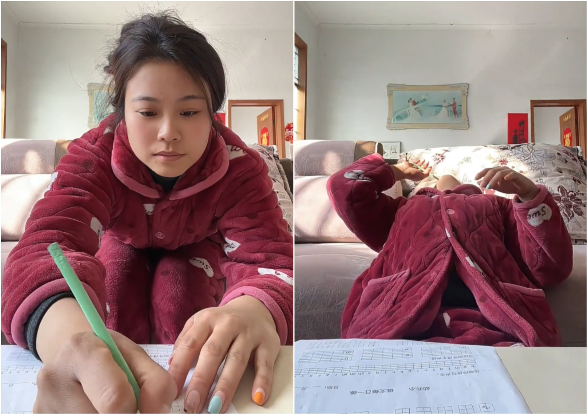 B&agrave; mẹ diễn lại cảnh con trai tiểu học l&agrave;m b&agrave;i tập: 1 ph&uacute;t 100 động t&aacute;c, Oscar kh&ocirc;ng c&oacute; chị, tụi tui kh&ocirc;ng coi!- Ảnh 1.