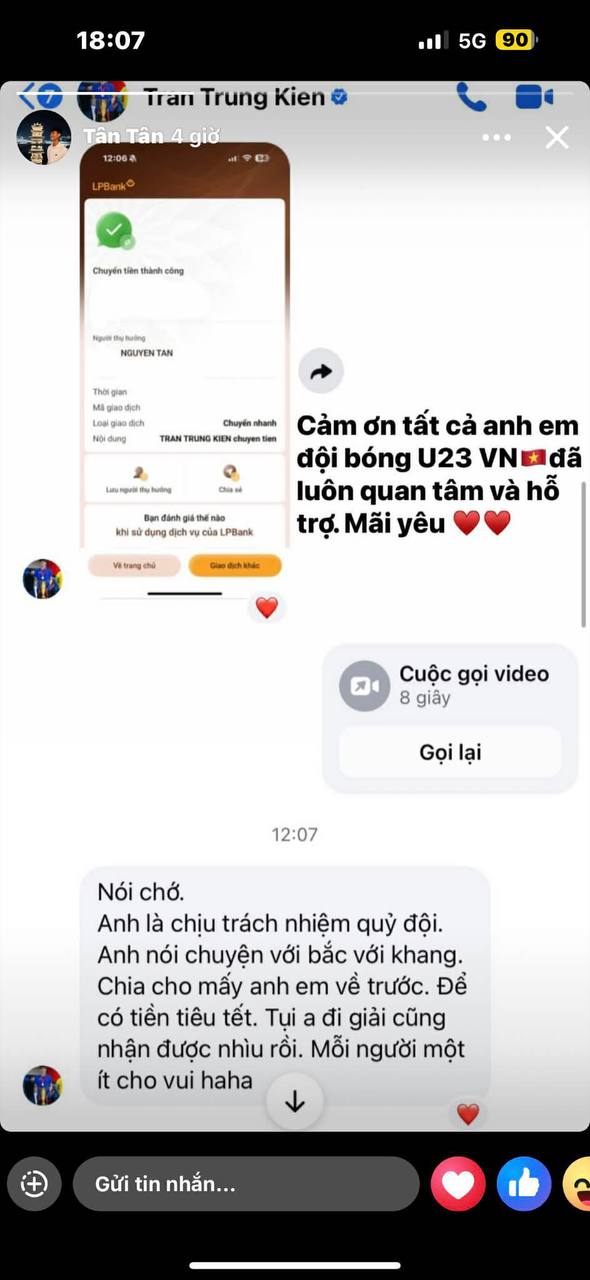 Trung Kiên đại diện U23 Việt Nam chia tiền thưởng thế nào mà dân tình nức nở: Thế hệ bây giờ biết trước biết sau- Ảnh 2. Trung Kiên đại diện U23 Việt Nam chia tiền thưởng thế nào mà dân tình nức nở: Thế hệ bây giờ biết trước biết sau- Ảnh 2.