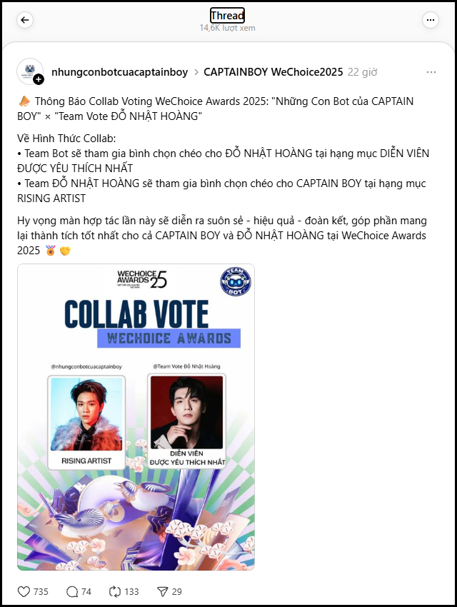 Cập nhật đường đua vote Đời sống Giới trẻ tại WeChoice Awards: Thượng u&yacute; L&ecirc; Ho&agrave;ng Hiệp, Vũ trụ Hồng Thơ v&agrave; CONGB tạm dẫn đầu!- Ảnh 13.