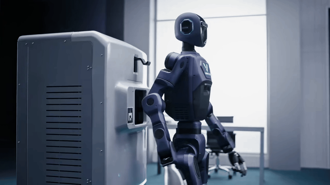 Robot hình người 'Made in Vietnam' thế hệ thứ 2 của tỷ phú Phạm Nhật Vượng chính thức ra mắt: Có thể tự sạc pin - không cần con người hỗ trợ- Ảnh 4. Robot hình người 'Made in Vietnam' thế hệ thứ 2 của tỷ phú Phạm Nhật Vượng chính thức ra mắt: Có thể tự sạc pin - không cần con người hỗ trợ- Ảnh 4.