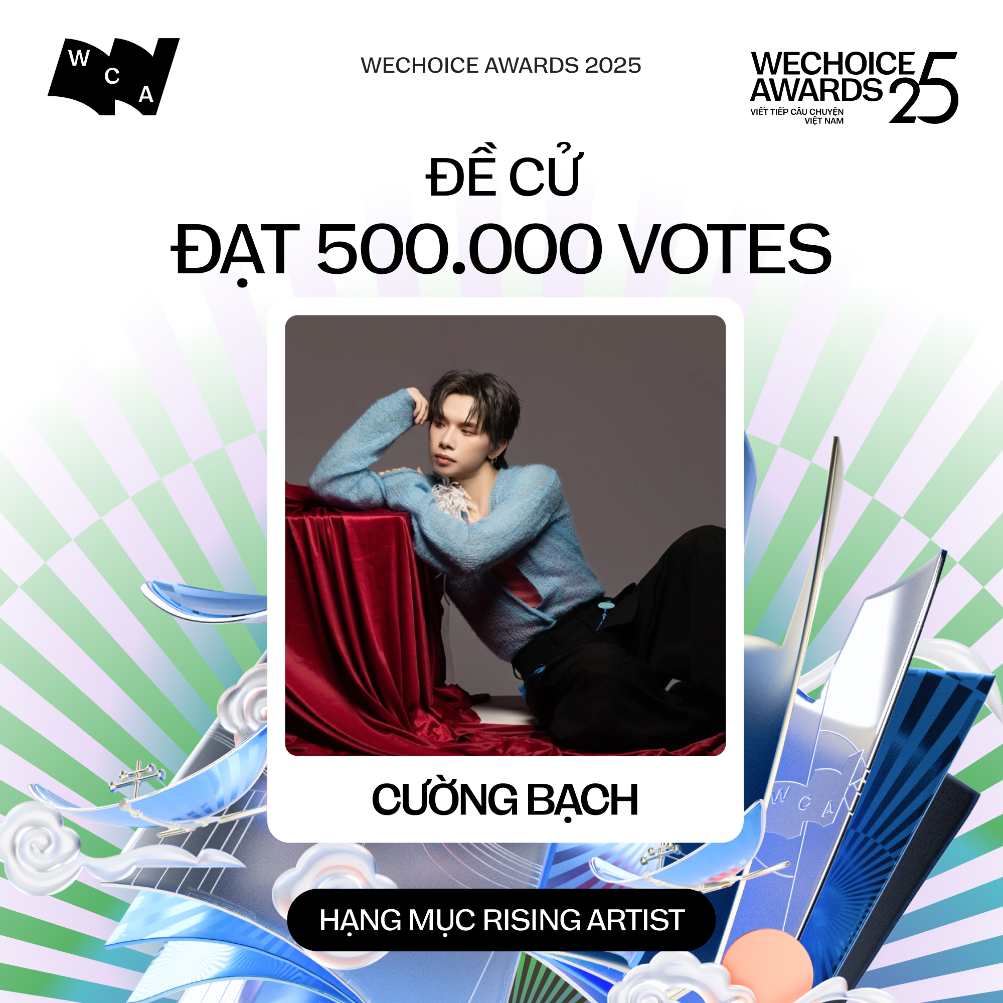 SOOBIN c&aacute;n mốc nửa triệu vote tại WeChoice Awards, 2 