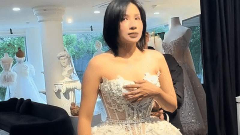 X&ocirc;n xao clip Khả Như đi thử v&aacute;y cưới, chuẩn bị kết h&ocirc;n với Huỳnh Phương?- Ảnh 1.