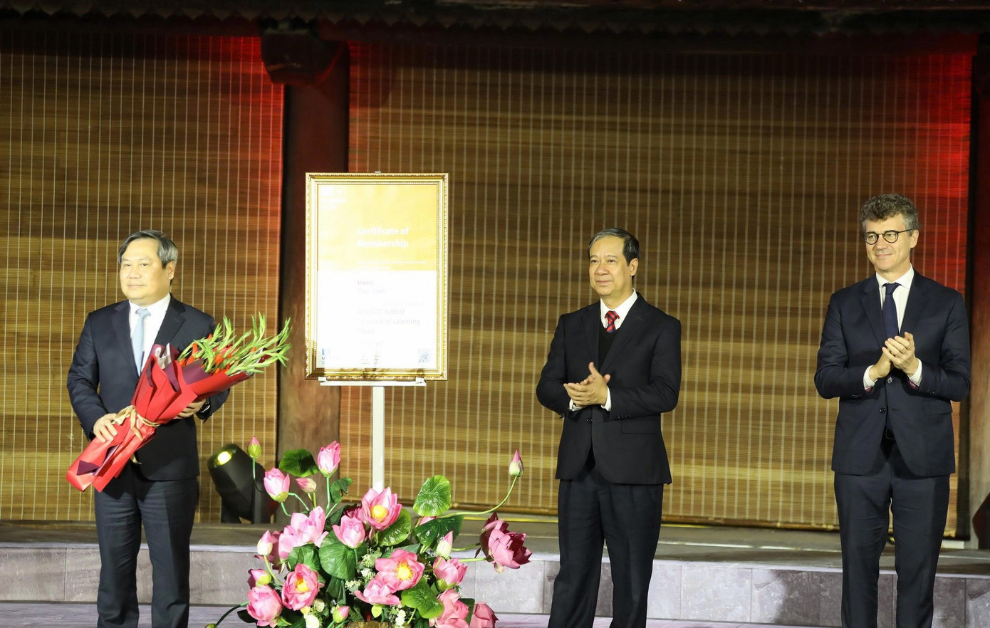 H&agrave; Nội tổ chức lễ đ&oacute;n nhận danh hiệu "Th&agrave;nh phố học tập to&agrave;n cầu"- Ảnh 1.