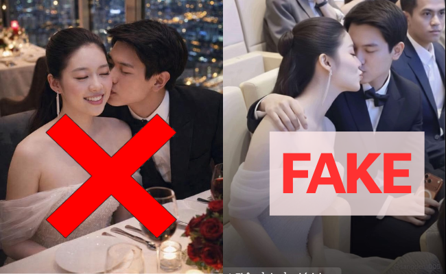 "Khó chịu vô cùng" với loạt ảnh, video AI gán ghép Đình Bắc và Á hậu Châu Anh để câu view- Ảnh 1. "Khó chịu vô cùng" với loạt ảnh, video AI gán ghép Đình Bắc và Á hậu Châu Anh để câu view- Ảnh 1.